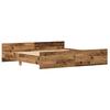 Bed Frame with Headboard Reclaimed Wood Look 203 x 203 x 50 cm Particle Board