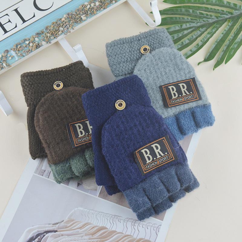 New Men's Half Finger Flip Gloves