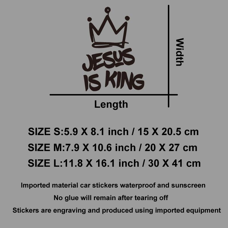 Jesus is King and wears a crown creative&funny stickers for cartoon fans&lover,high quality for car trucks motorcycles & laptops
