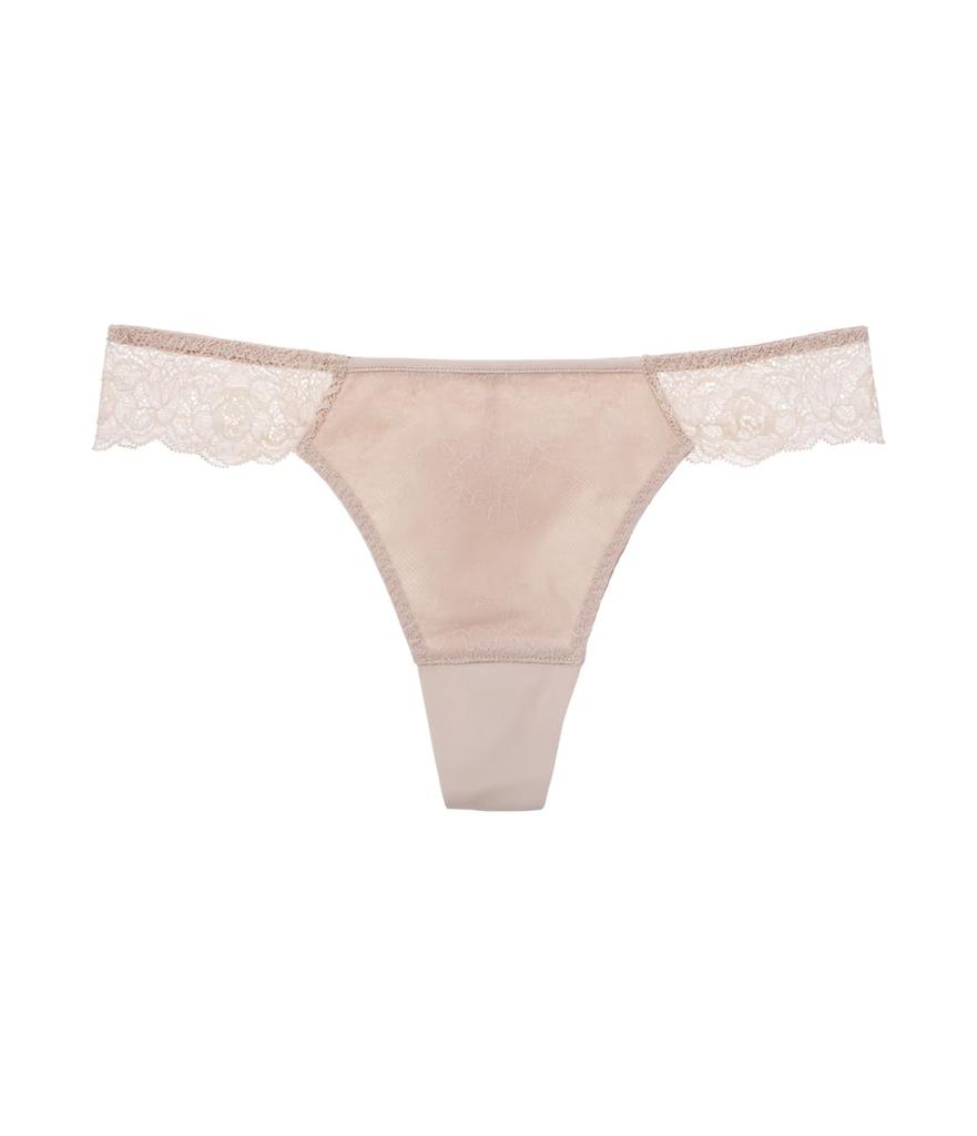 Peach John Soft Sides and Lightweight Chest Thong Sizes [Lace, Back, Fit] T-Back, Beige, M/L