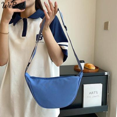 New Stylish Minimalist Solid Color Shoulder Bag Women's Large Capacity Water-Resistant Trendy Handheld Purse