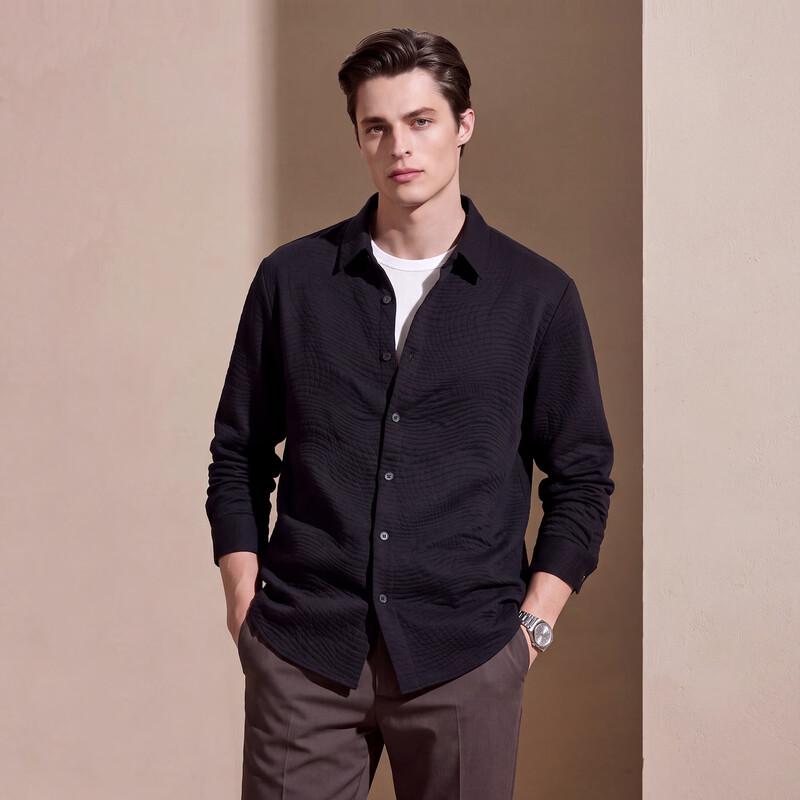 Antonio Luxury Embossed Jacquard Long Sleeve Shirt