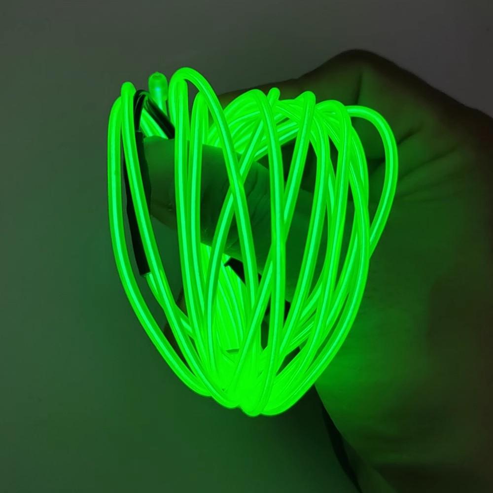 3m/roll Flexible EL Wire LED Neon Light Battery Powered Glowing Rope Cable For Car DIY Clothes Party Decor Backlight Strip Light