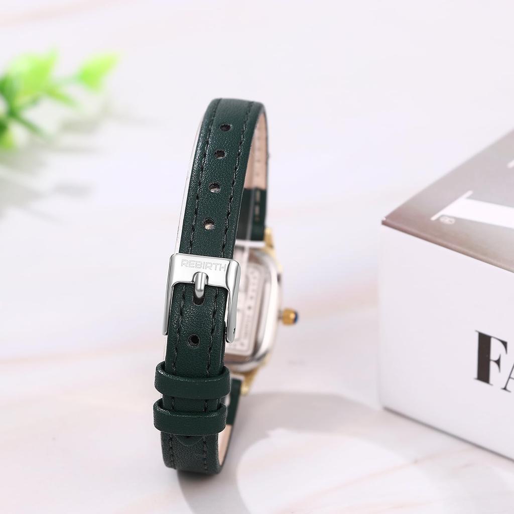 Women's Square Watch with Genuine Leather and Waterproof Design: Casual, Stylish, Sparkling Diamond Design, Popular Stainless Steel Analog Display