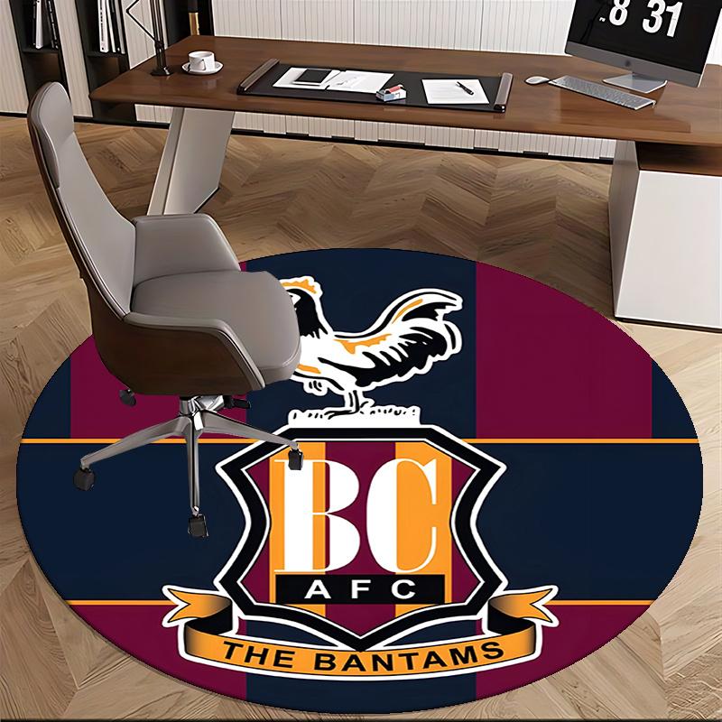 BC AFC,The Bantams Crest Chair mat Round Rug Office carpet, Non slip, Suitable for Living Rooms, Bedrooms decor.1205005a