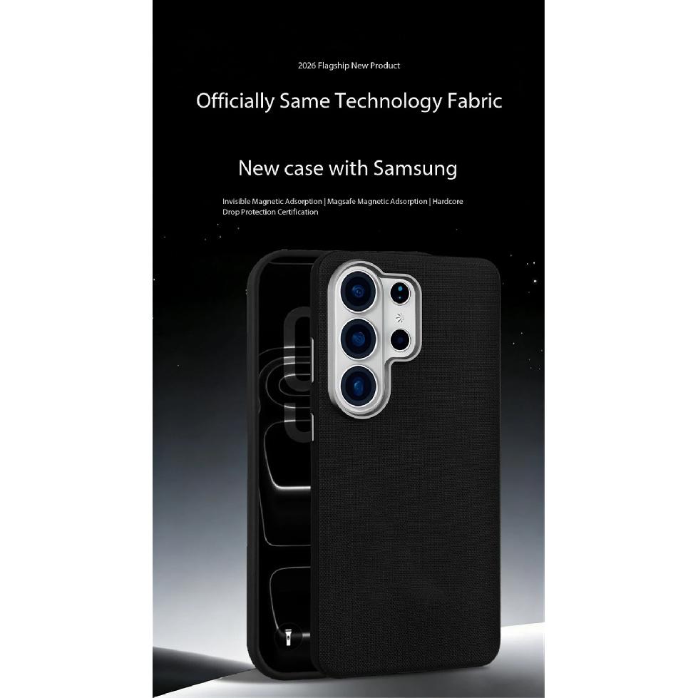 Original Techology Woven Fabric Phone Case for Samsung Galaxy S26 Edge S25 S24 Ultra S23 for Magsafe Magnetic Matte Solid Cover