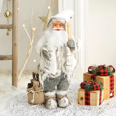 60cm Velký Santa Claus Veselé Vánoce Dekorace pro Domov Šťastný Nový Rok 2025 Látka Pletené Oblečení Panenka Okenní Dekorace