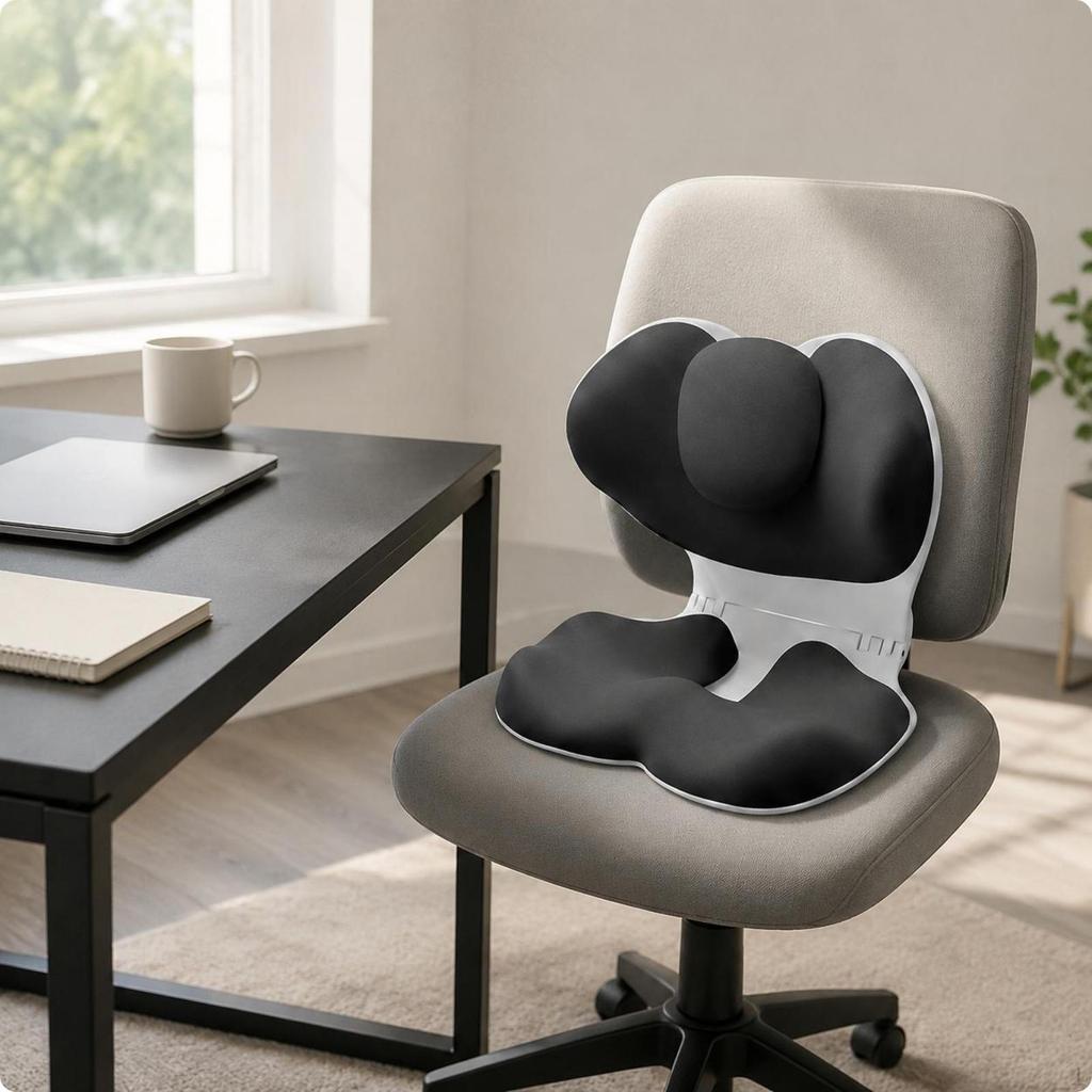 Foldable Seat Cushion Ergonomic Postural Support Pillow for