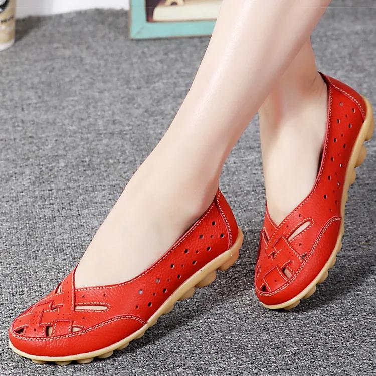 Fashion Women Flat Shoes 2025 New Breathable Leather Shoes For Women Loafers Soft Leather Flats Shoes  Casual