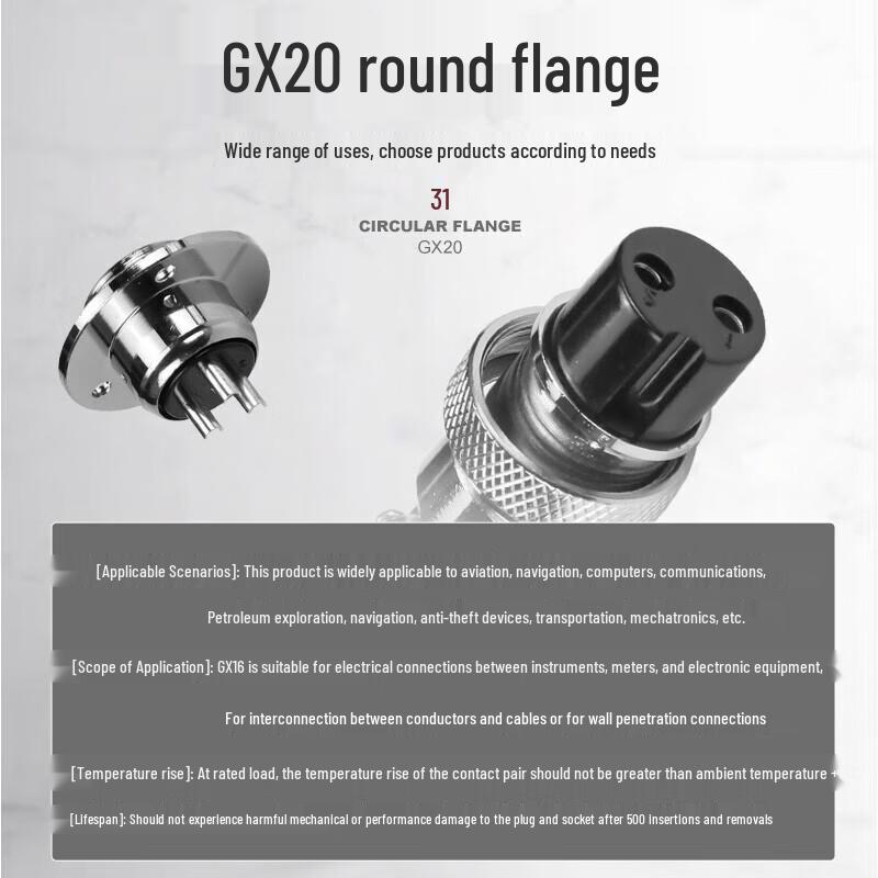 KUICC GX20 Flange Aviation Connector Set