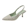 High-heeled Bag Head Sandals Women's New Summer Thin Heel Pointed Foot Cover Fashionable and Comfortable Single Shoes