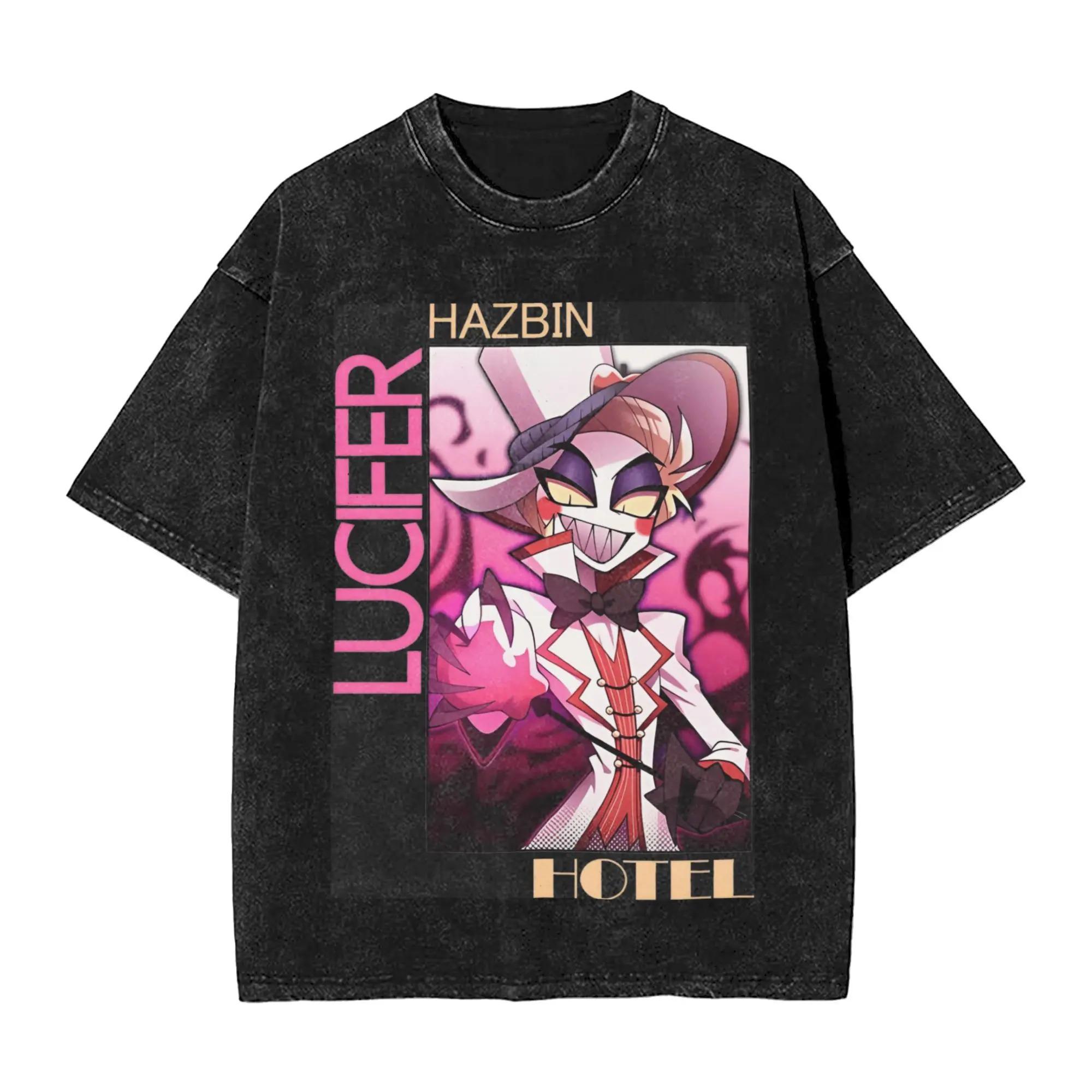

Hazbin Hotel 3 Vees Alastor Print T-shirt Men Acid Washed Oversized Y2k Short Sleeve Casual Cotton Tee Crew Neck Clothing Female Male Tee Shirts XXXL помаранчевий