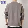 ROMON Men's Long Sleeve Round Neck Casual Top