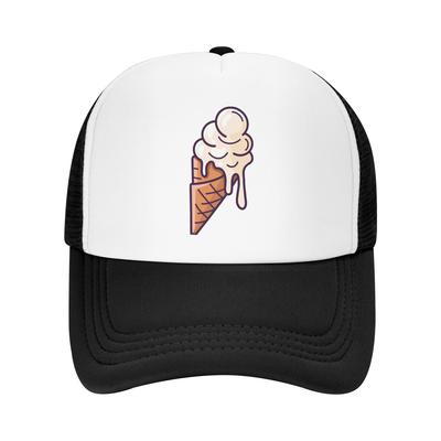 Ice Cream Lover Summer Grid Trucker Hat Baseball Cap Hats for Unisex Summer Unisexs Cap Casual Four Seasons One Size