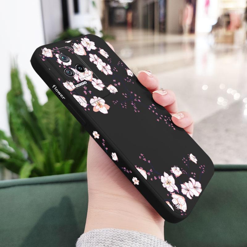 Plum Blossom Phone Case For Xiaomi Poco M6 X6 F6 M5S X5 F5 F4 X4 M5 M4 F3 X3 M3 F2 X2 Pro C40 4G 5G GT Liquid Silica Cover