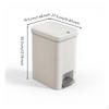 Trash Can With Lid, Large Capacity, sturdy, Kitchen, Bathroom, Home White 23x31.5x39.5cm