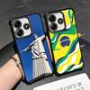 Brazil Brazilian Flag Plating Phone Case For Xiaomi Redmi Note 14 15 Pro Plus 13 12 11 11S 11T 10 9S 9 5G Anti-Fall Airabag Cove