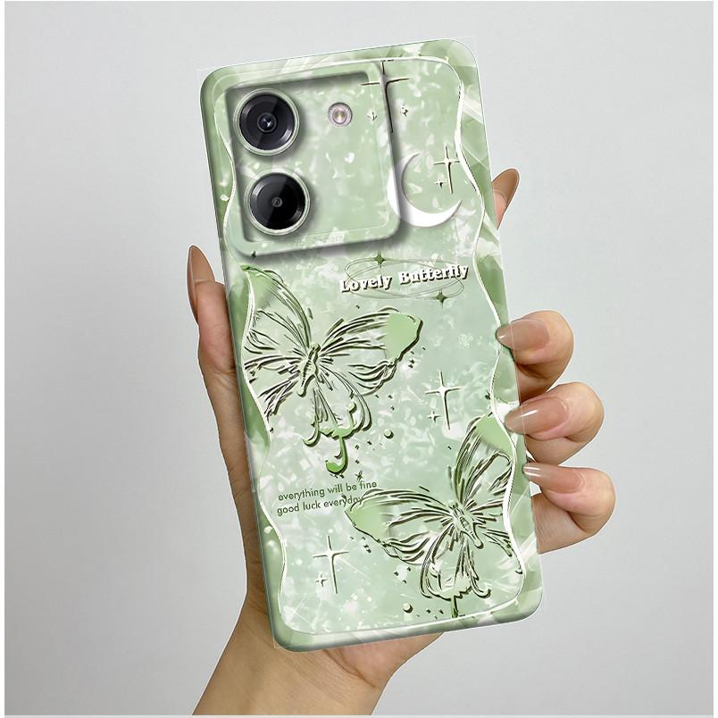 Voor Xiaomi Poco M7 Pro 5G Hoesje Esthetische Vlinder Bloemen Siliconen Zacht Schokbestendig Coque Cover Voor XiaomiPocoM7Pro Fundas Bumper
