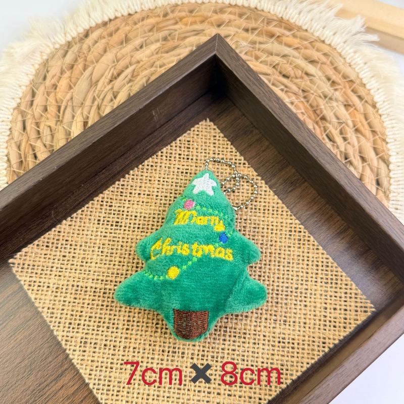 Handmade DIY Christmas Tree Cartoon Ornament Keychain for Bag Decoration