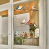 1Pc Watercolor Simulation Bird Branches Window Stickers Removable For Bedroom Home Decoration