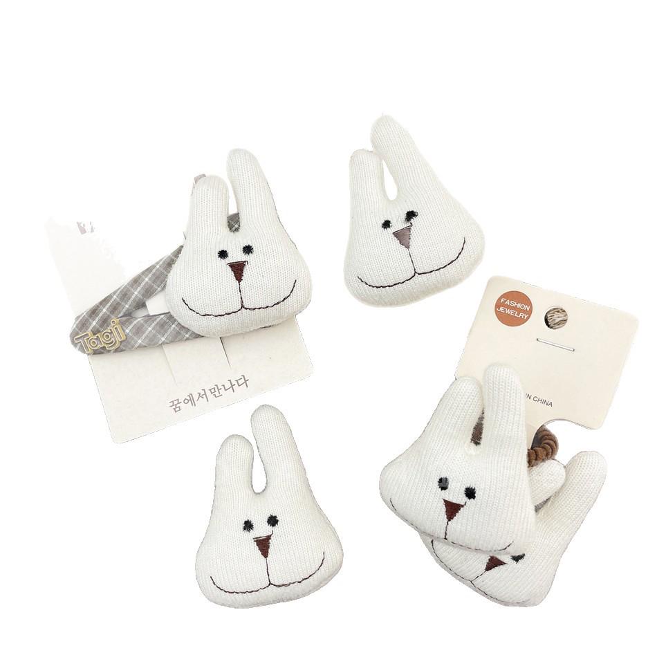 Kids' Fabric Cartoon Rabbit Hair Clips & Ties - Korean Style Hair Accessories for Frizzy Hair
