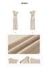 2026 SS Women's Elegant Apricot Pleated Two-Piece: Off-Shoulder Top & Wide-Leg Floor-Length Pants
