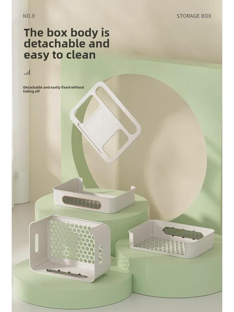 Wielowarstwowe pudełko do przechowywania w stylu kremowym na routery WiFi i półki na dekodery TV