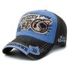 Baseball caps men's and women's spring and autumn retro washed cotton embroidered letters sunshade soft top cap shark hat