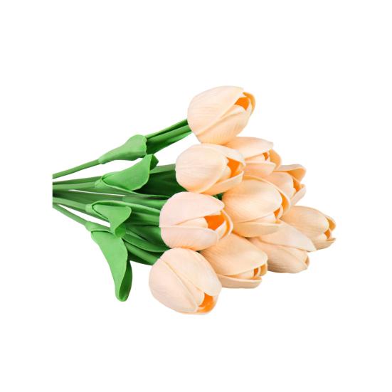 10Pcs Artificial Tulip Flower Home Office Party Realistic Fake Flower Branch Table Centerpiece Decoration Mother's Day Valentine's Day Easter Gift