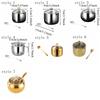 Wide-mouth Kitchen Condiment Pots with Soup Spoon Condiment Container Spice Jar  Dining Table