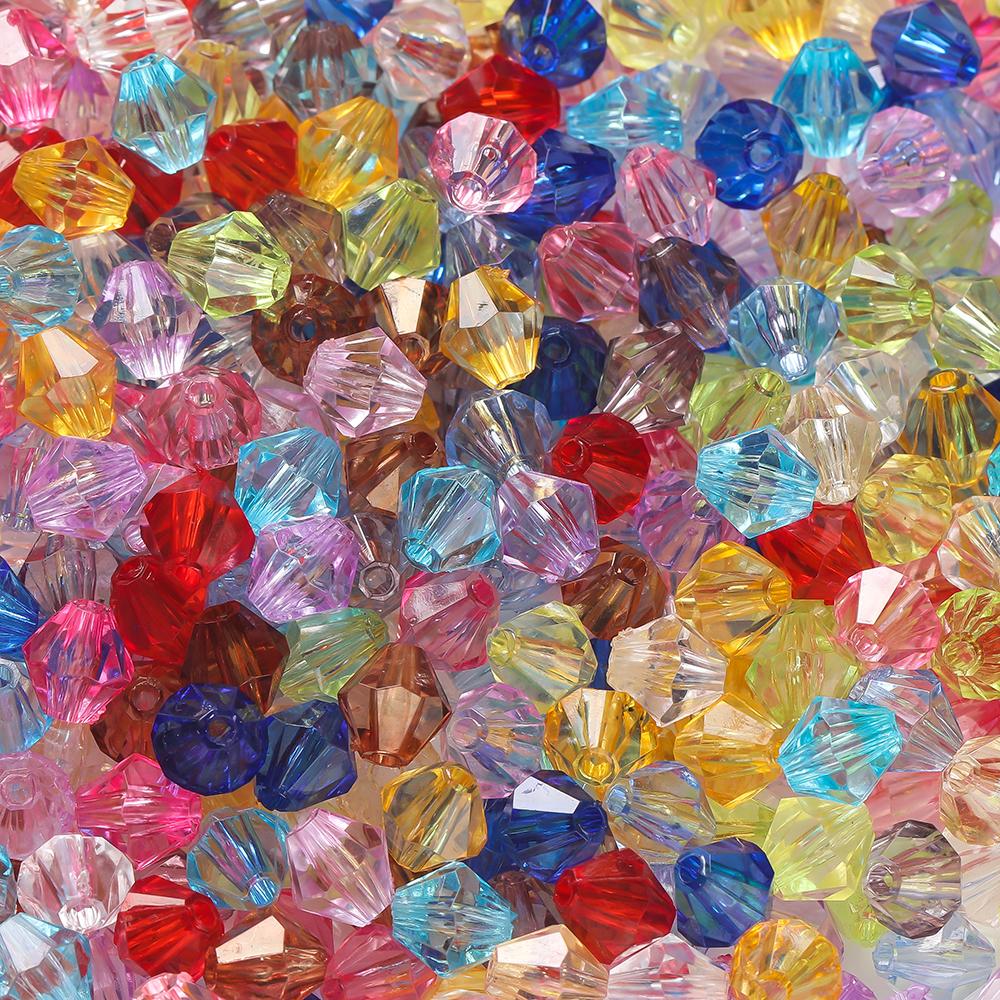 

50-100Pcs 4 5 8mm Faceted Acrylic Beads Mixed Colored Loose Spacer Beads For DIY Bracelet Necklace Jewelry Making Accessories 4mm x 100pcs