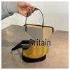 2025 High-End Color Block Retro Bucket Bag - Handheld, Single Shoulder, Crossbody