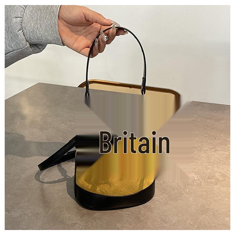 2025 High-End Color Block Retro Bucket Bag - Handheld, Single Shoulder, Crossbody