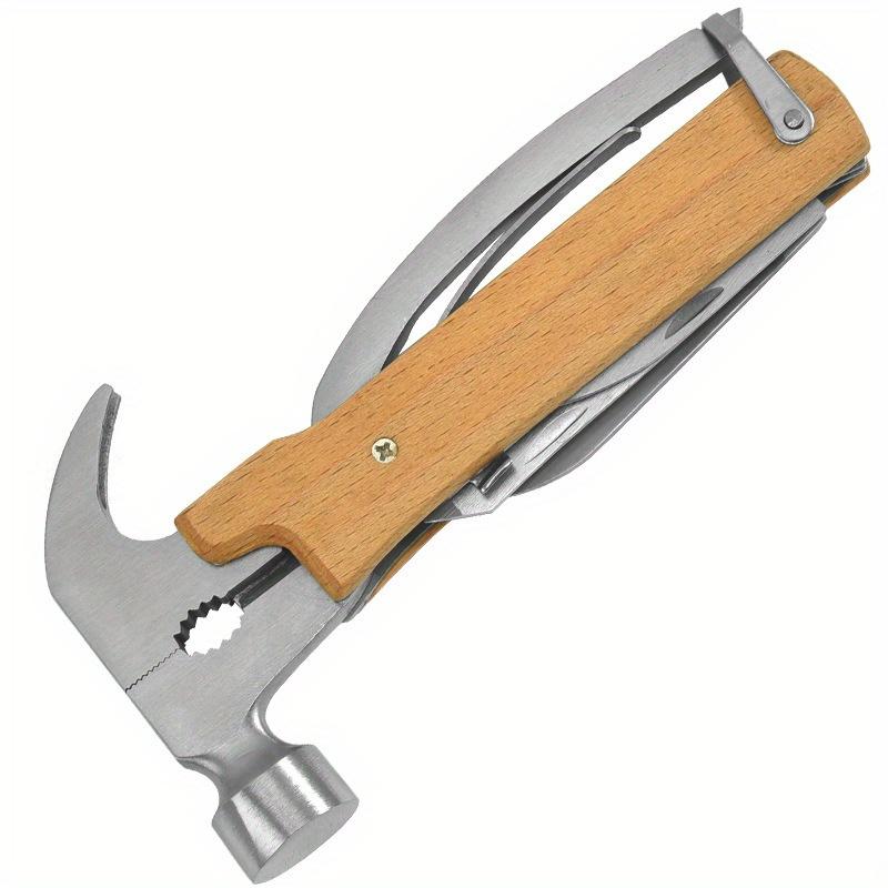 Versatile Stainless Steel Folding Hammer with Pliers - Portable, Multi-Function Tool for Outdoor Camping & Car  Window Breaker