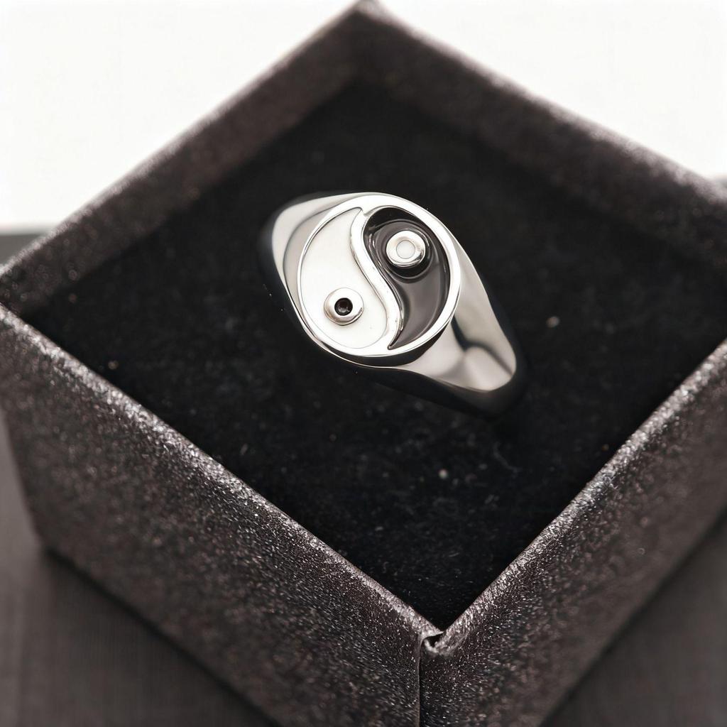 Eastern Bagua Tai Chi Stainless Steel Ring: Niche High-End Titanium Design