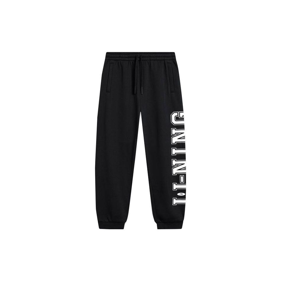 

Штаны мужские спортивные Li Ning Sports Lifestyle Series Letter Mid Waist Cuffs Casual Universal Knitted Sports, черные AKLTB29-6 XL