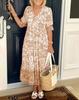 Abito Maxi Floreale Taglie Forti con Scollo a V per Vacanza al Mare