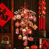 Chinese Style New Year Decoration Traditional Festive Atmosphere Fortune Character Pendant Handmade Spring Festival Decoration