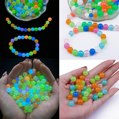 6/8/10/12mm Acryl Mix Farbe Leuchtende Perlen Runde Lose Perlen Für Schmuck Machen DIY Halskette Armband ohrring