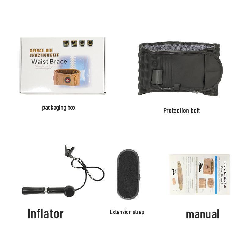 

Inflatable Lumbar Support Belt with Enlarged Airbags for Comfort, Traction and Correction One Size