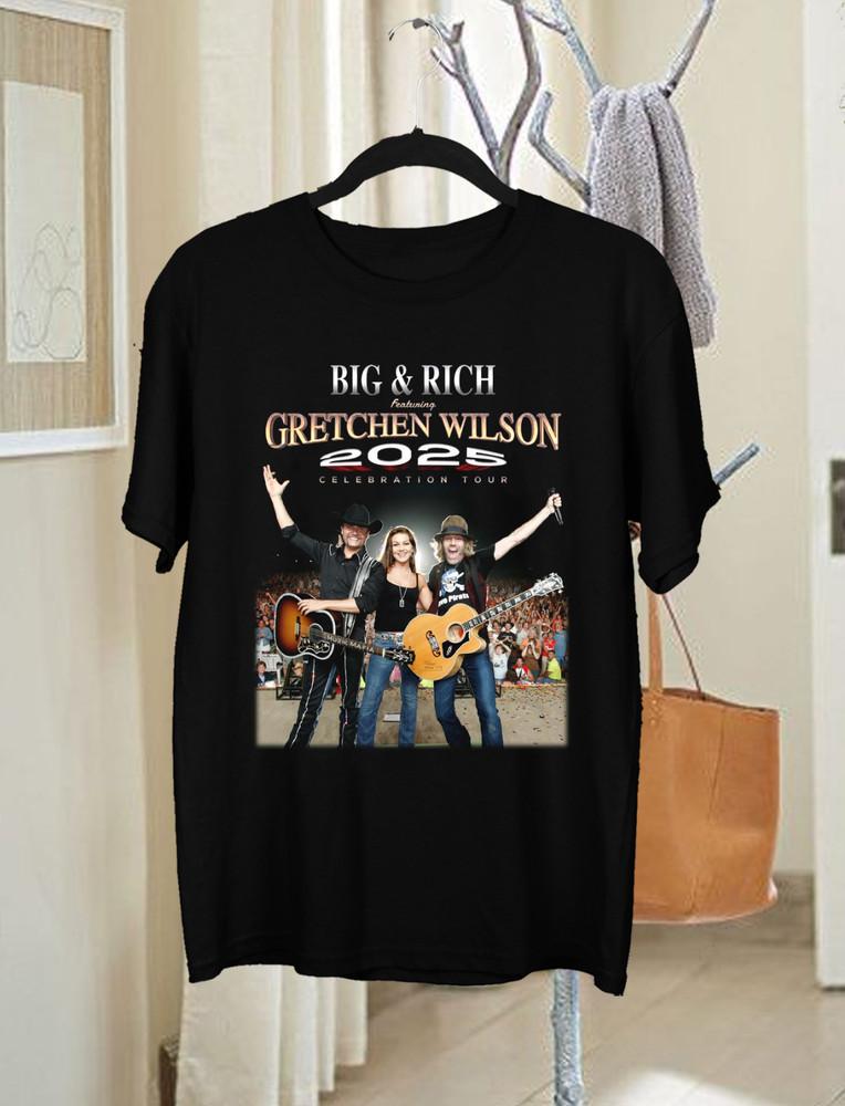 Big amp Rich Featuring Gretchen Wilson 2025 Tour T Shirt Black All Size KK144 Unisex T-Shirt XXXL