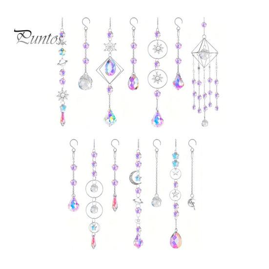 

310 шт./компл. Набор для самостоятельного изготовления ловцов солнца с поддельными хрустальными бусинами, солнце, луна, звезда, радуга, призма, подвесное украшение для внутреннего окна, принадлежности для изготовления серебряный