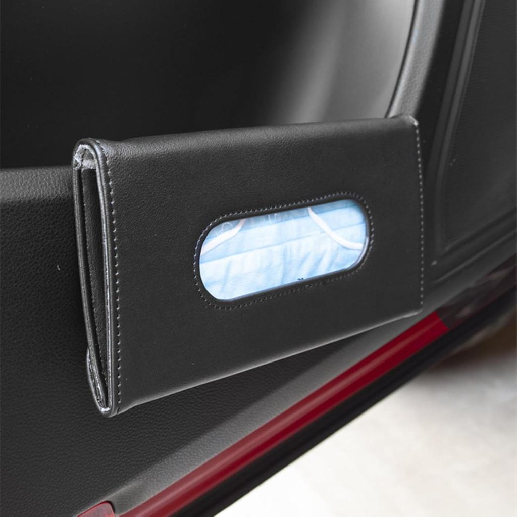 2 PCS Car Tissue Holder Sun Visor Napkin Holder With Tissue Refill Car Mask Holder PU Leather Tissue Box Tissue Box Holder Hanging Tissue Holder Mask