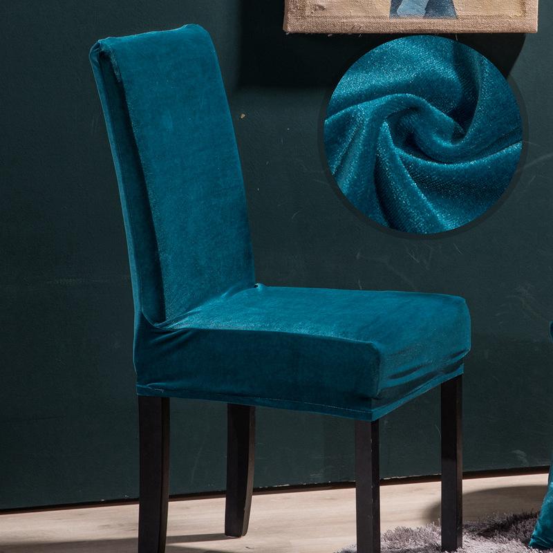 1 Stück Verfügbar Verdickter Elastischer Esszimmerstuhlbezug, Restaurant, Silberfuchs Samt Stuhlbezug, Elastischer Tisch- und Stuhlbezug