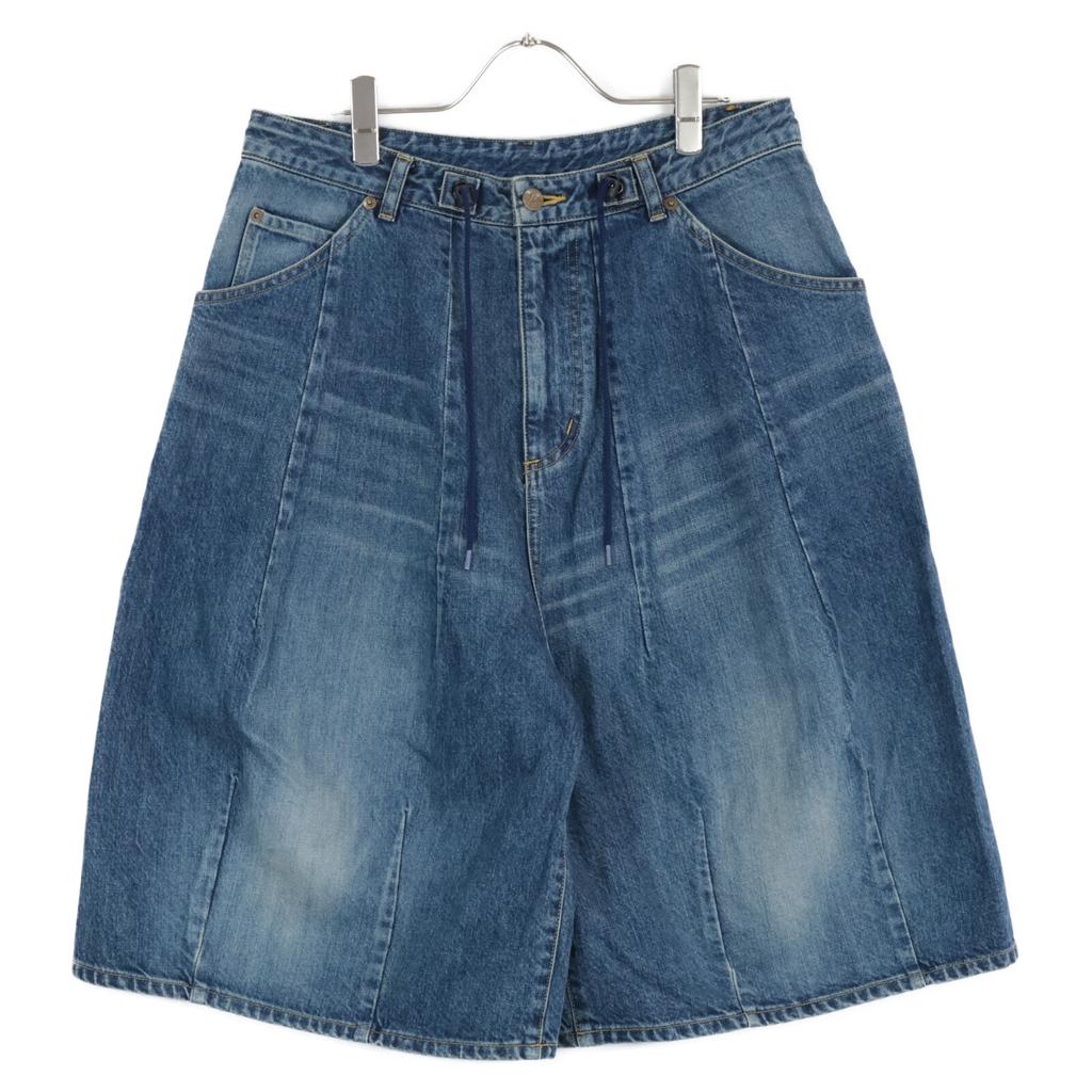 needles [Excellent Condition/25 Stainless Steel] BEAMS Exclusive QV1523 HD Buggy Shorts, Knee-Length Baggy Denim Shorts Bottoms S blueUsed