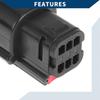 Car Headlight Socket Plug 1 Set  for Ford Mondeo Black Plastic