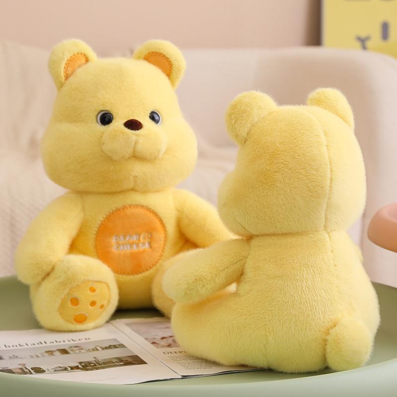 Cute Cheese Bear Plush Toy Stuffed Animal Teddy Bear Doll For Kids Adorable Gift For Girls