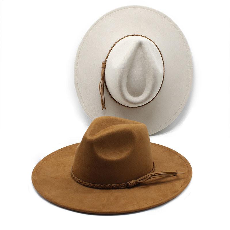 Vintage Style Felt Hat With Wide Brim And Sun Protection For Men Women