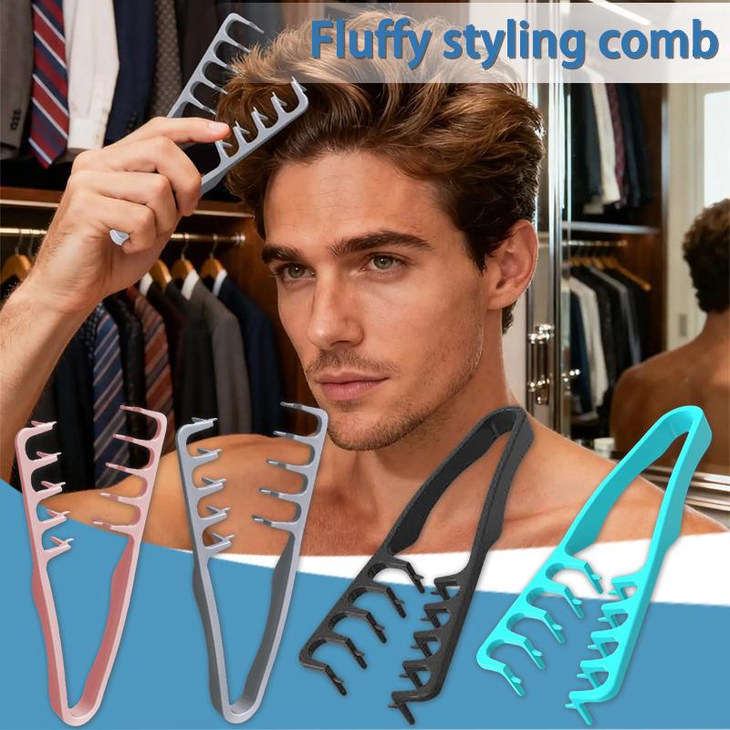 Flauschige Textur Stylingkamm Volumengebender Kamm mit breiten Zinken Haarkämmwerkzeuge Natürliches Locken Dauerwellenwerkzeug Haarschmuck für vollen Pony