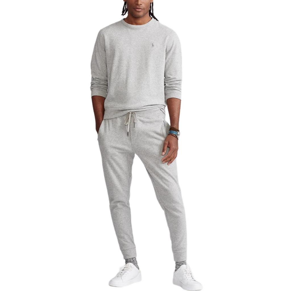 Polo Ralph Lauren Solid Color Pony Logo Embroidered Crew Neck Long Sleeve Sweatshirt Men sweatshirt Gray MNPOKNI16821237-020